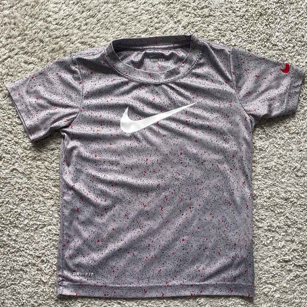 Nike Light Gray Athletic Tee with Red Speckle